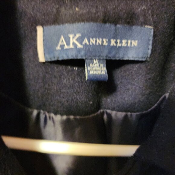 Women's Medium Anne Klein Black Wool Blend Pea Coat - Picture 5 of 8